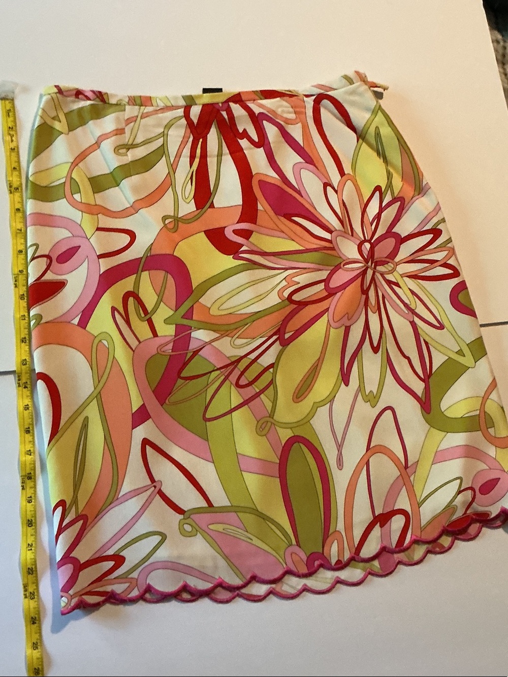 Grace Elements Pink, Green & Yellow Abstract Floral Mini Skirt